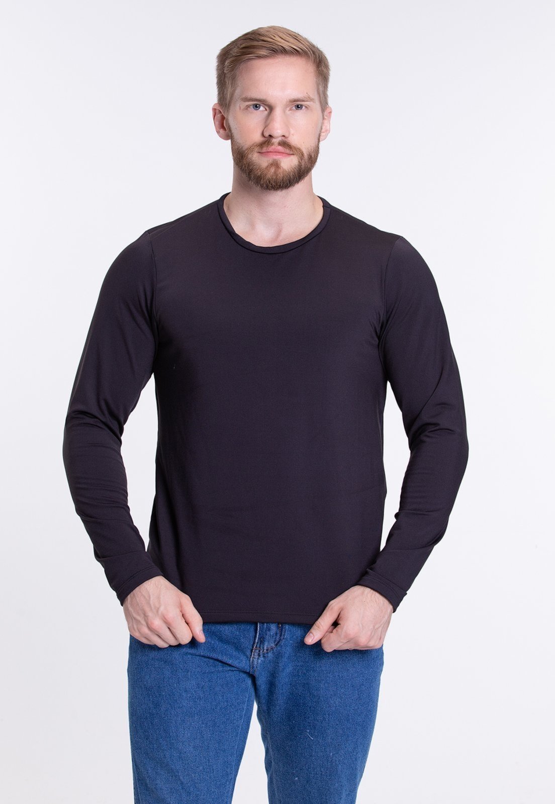 Vista 2 Infantil - Camiseta Adulto Térmico Masculina UV50+ Preta VIDA COSTEIRA preto VIDA COSTEIRA preto