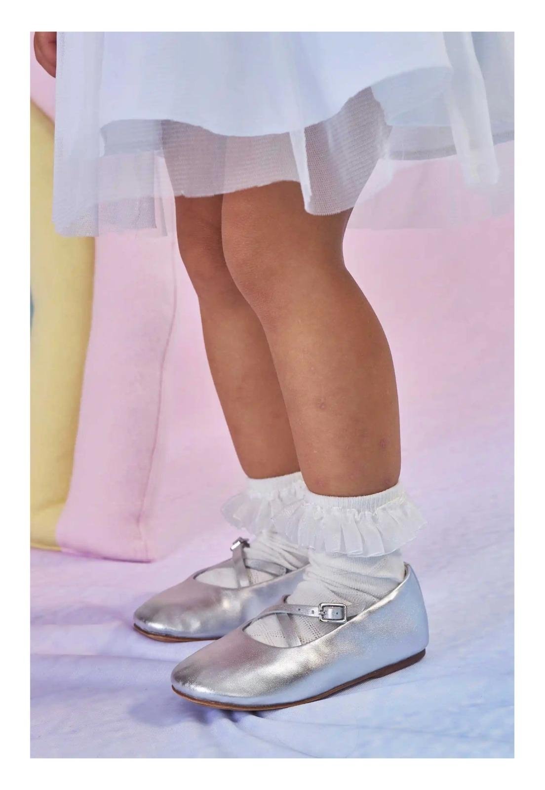 Infantil - Meia Off White com Babadinhos Infanti M Off-white