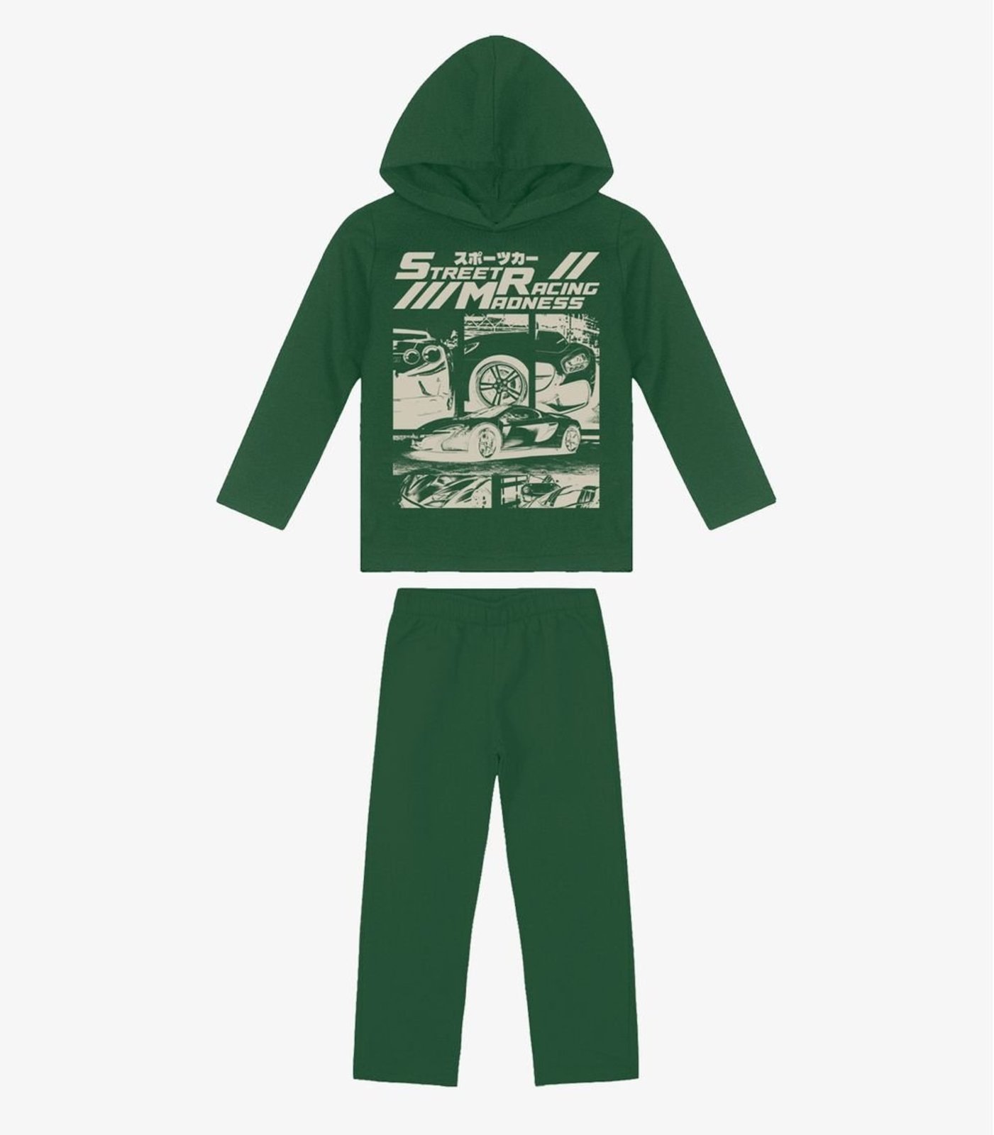 Infantil - Kit Conjunto Blusão Com Capuz E Calça Rovi Verde