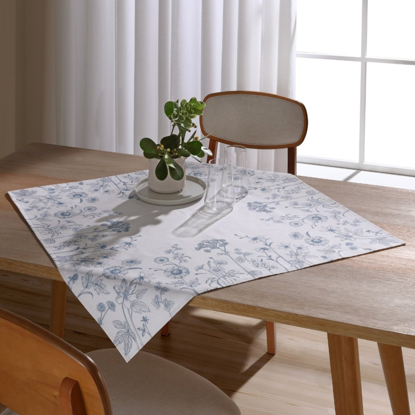 Toalha Chá Centro Mesa Dohler 78x78 Impermeável Ciana Azul