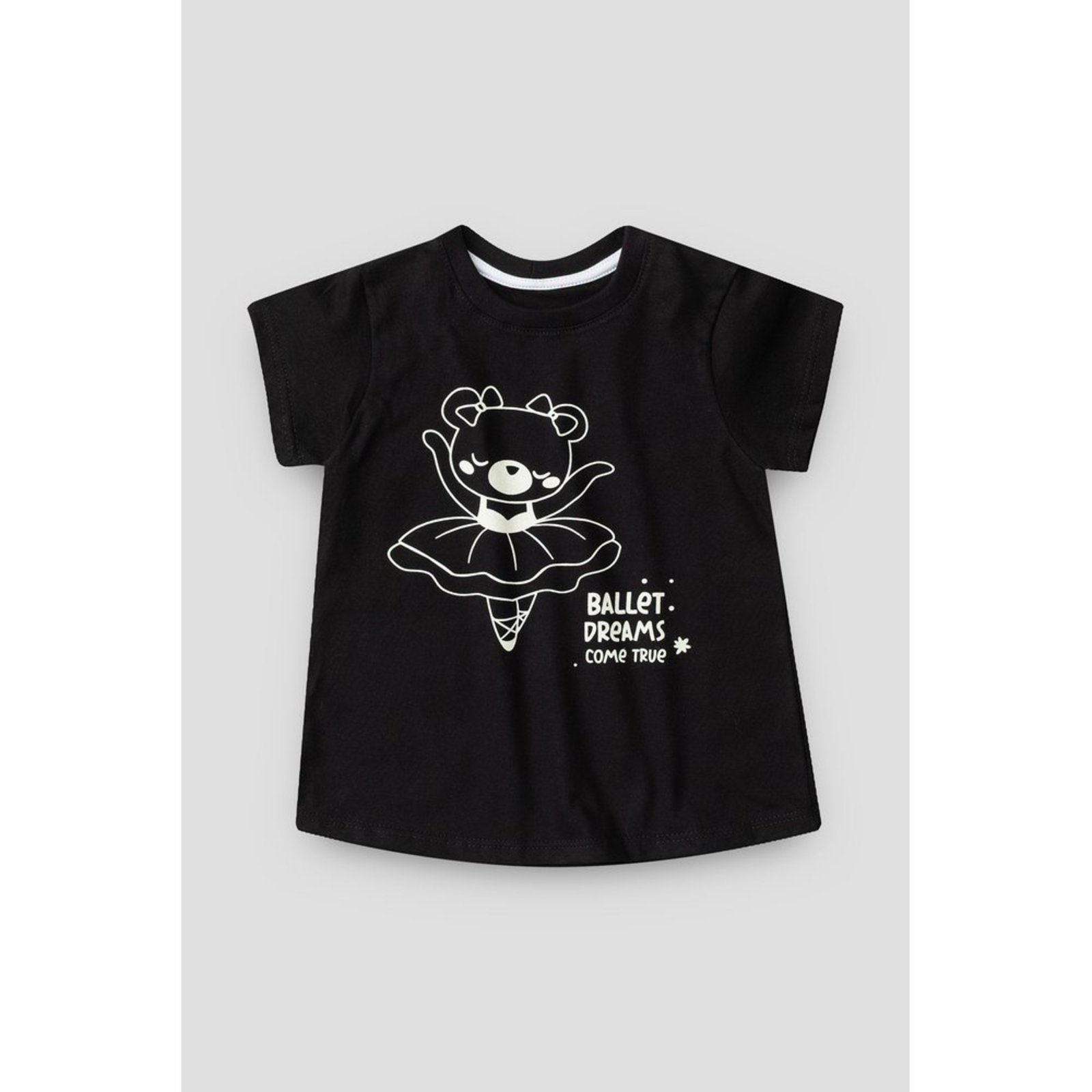 Infantil - Camiseta do Papai Preta Ursinha Bailarina