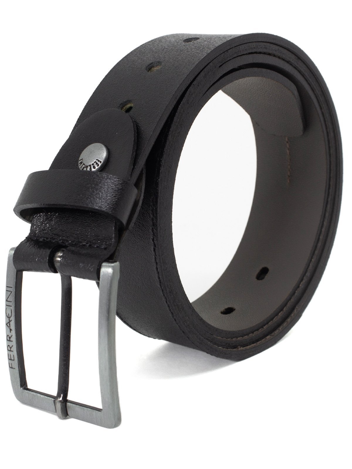 Cinto Social Masculino Ferracini 24h Estreito 3,5cm Couro Liso Preto