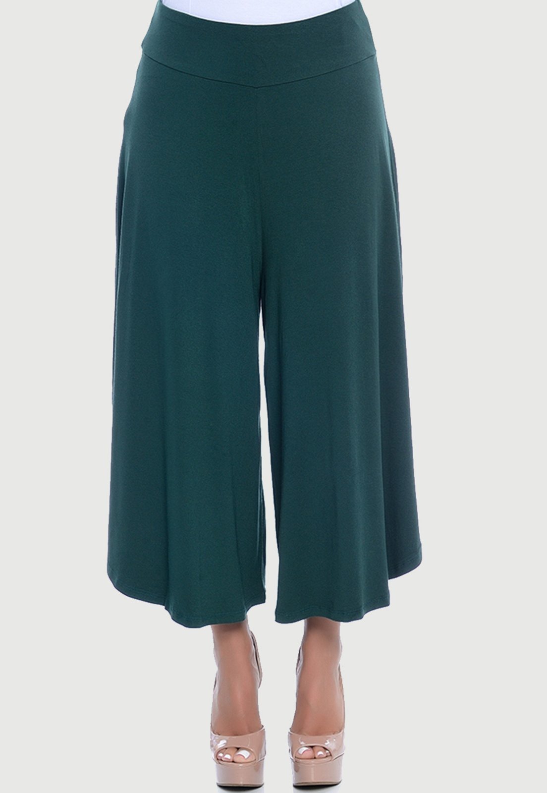 Calça Pantacourt com Cós B’Bonnie Noemi Verde Musgo
