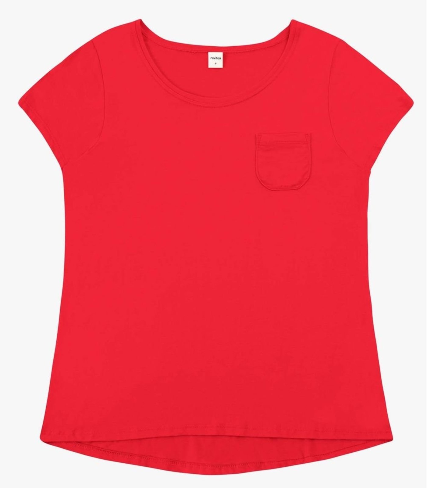 Blusa Feminina Viscotorcion Com Bolso Rovitex Vermelho