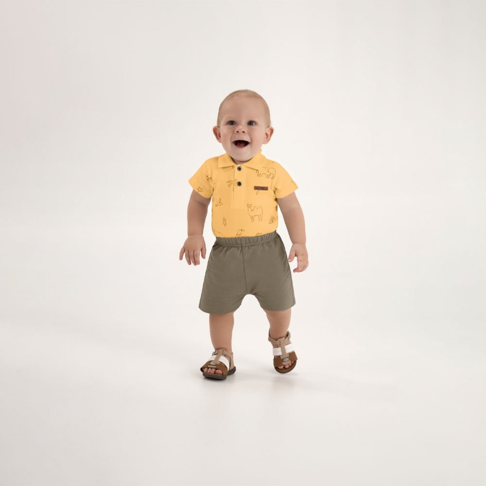 Infantil - Conjunto Bege Pulla Bulla Menino - 53670-595