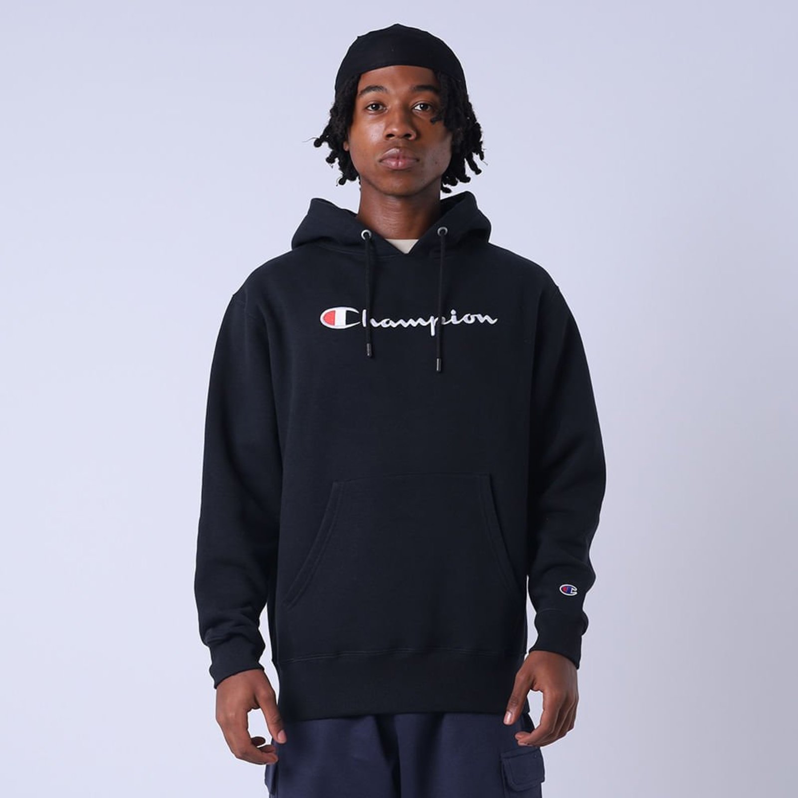 MOLETOM CANGURU CHAMPION LIFE SUPERFLEECE SCRIPT LOGO EMB