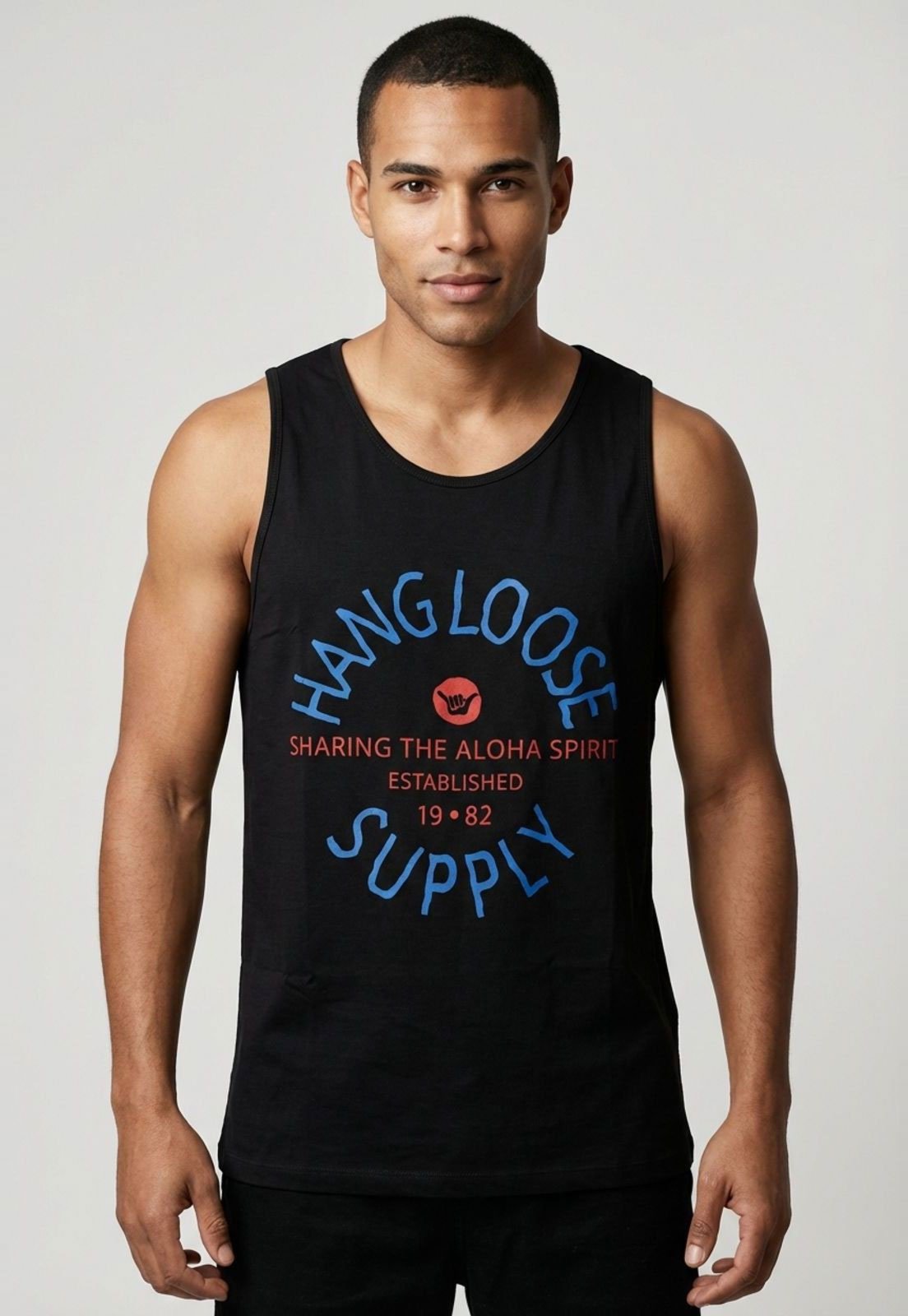 Regata Masculina Hang Loose Silk Aloha Preta