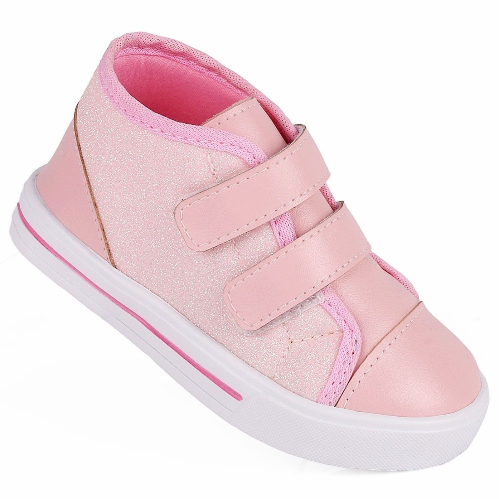 Infantil - Tênis Menina Cano Médio Brilho FanClub - Rosa Gliter