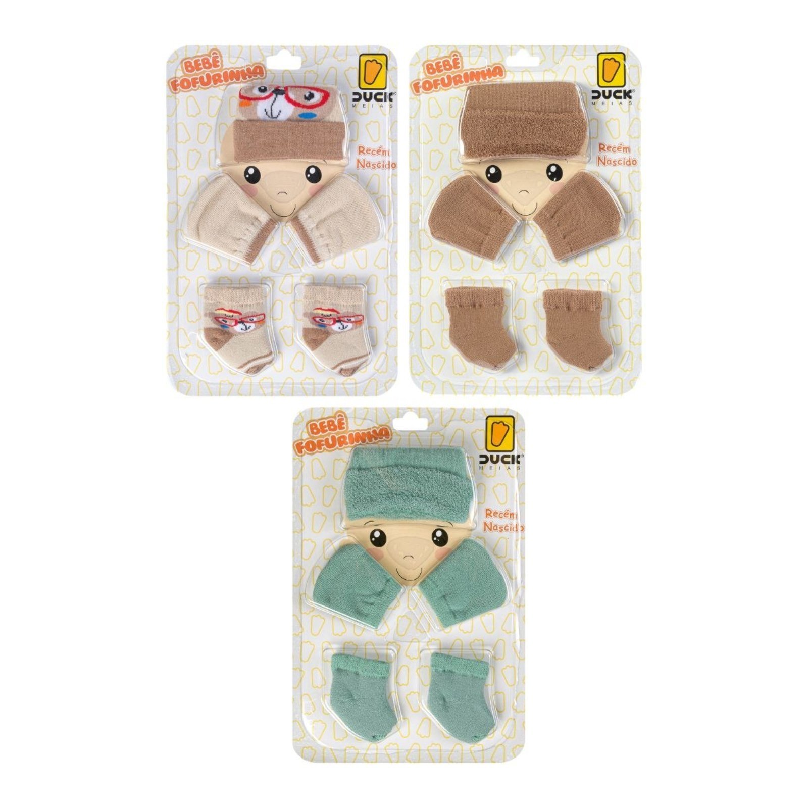 Infantil - Kit 3 conjunto enxoval toca luva e meia recém nascido , conjunto fofo, ideal para usar em qualquer momento