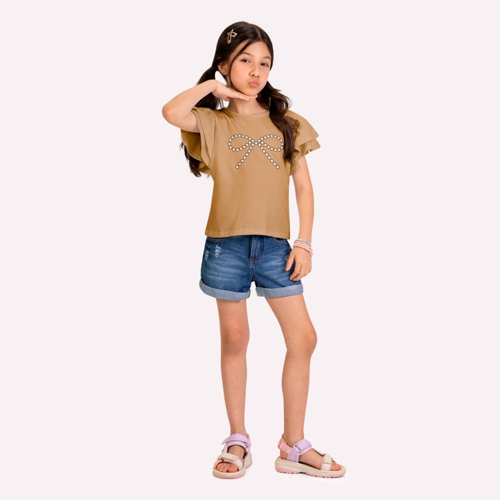 Infantil - Blusa Menina com Babados Kyly