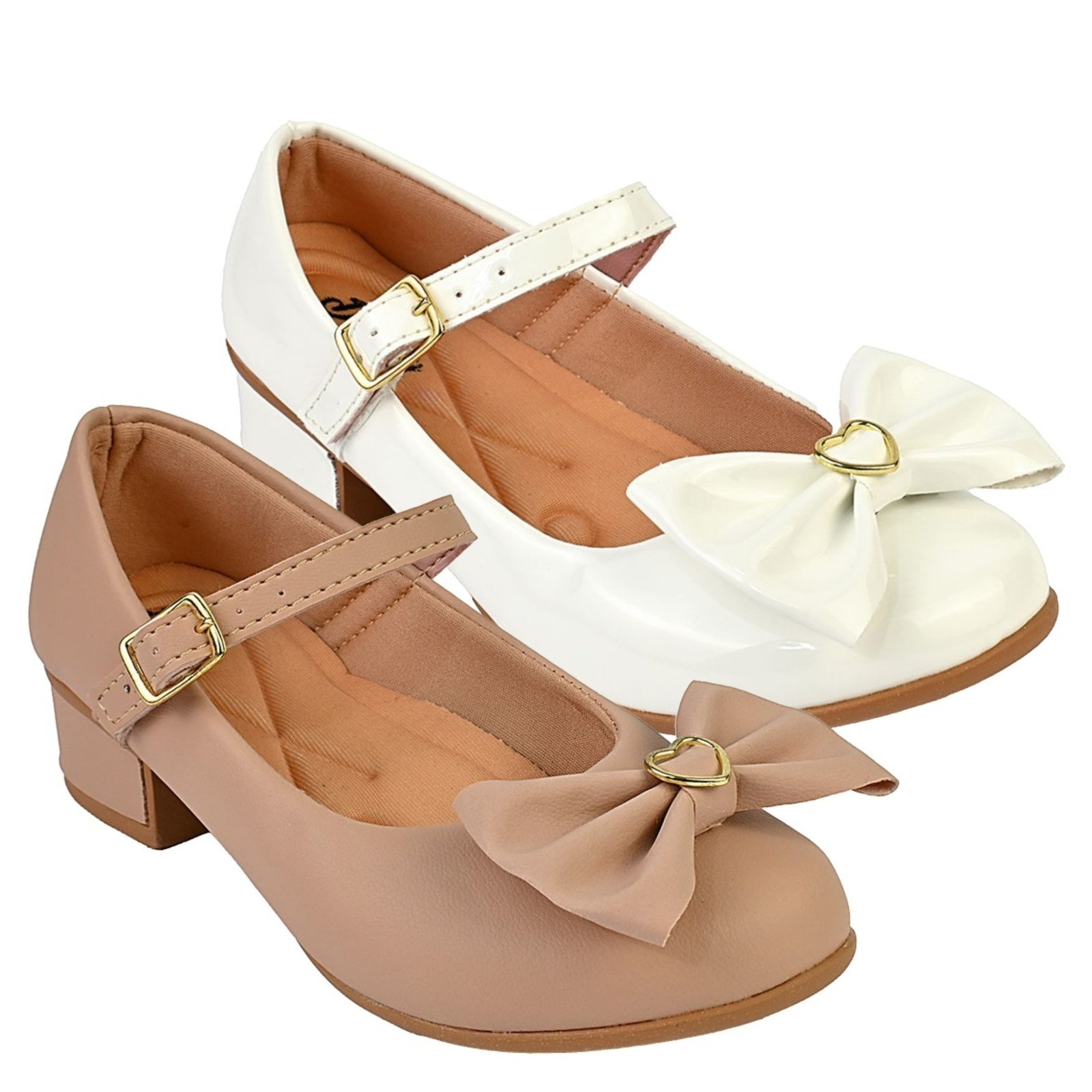 Infantil - Kit Com 2 Pares Sapatilha Feminina De Menina Boneca Do 28 Ao 36 101 - BRANCO E NUDE FOSCO 500