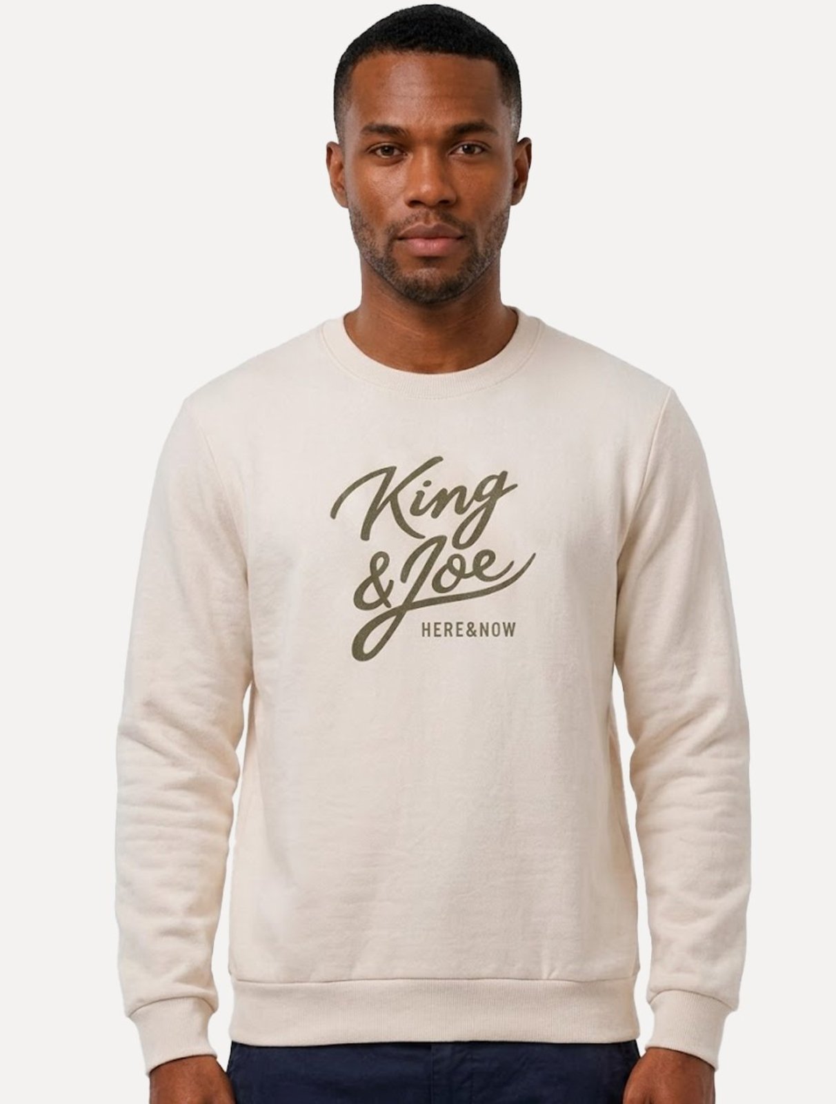 Blusão King & Joe Masculino Moletom Crewneck Signature Areia