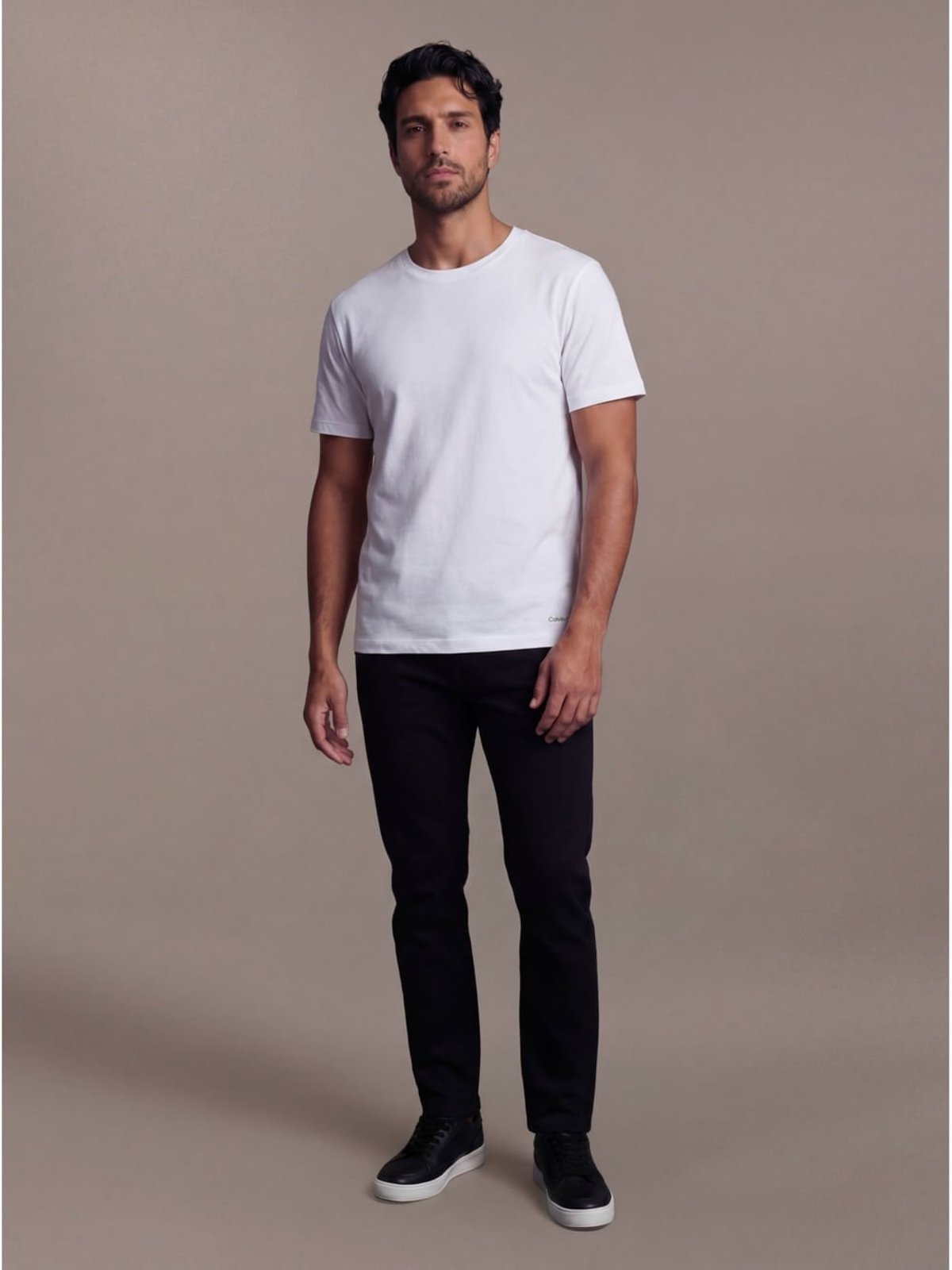 Kit 2 Camisetas Crew-Neck - Preto/ Branco Calvin Klein Jeans