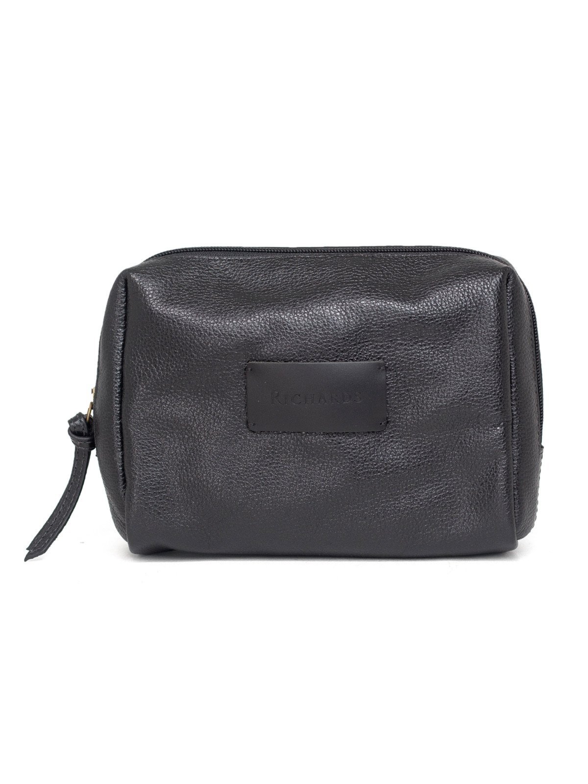 Necessaire Masculina Richards RCH Samir Couro Para Viagem Organizador Preto