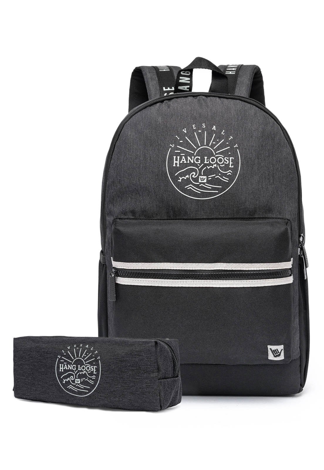 Kit Mochila Estojo Hang Loose Masculina Reforçada Escolar