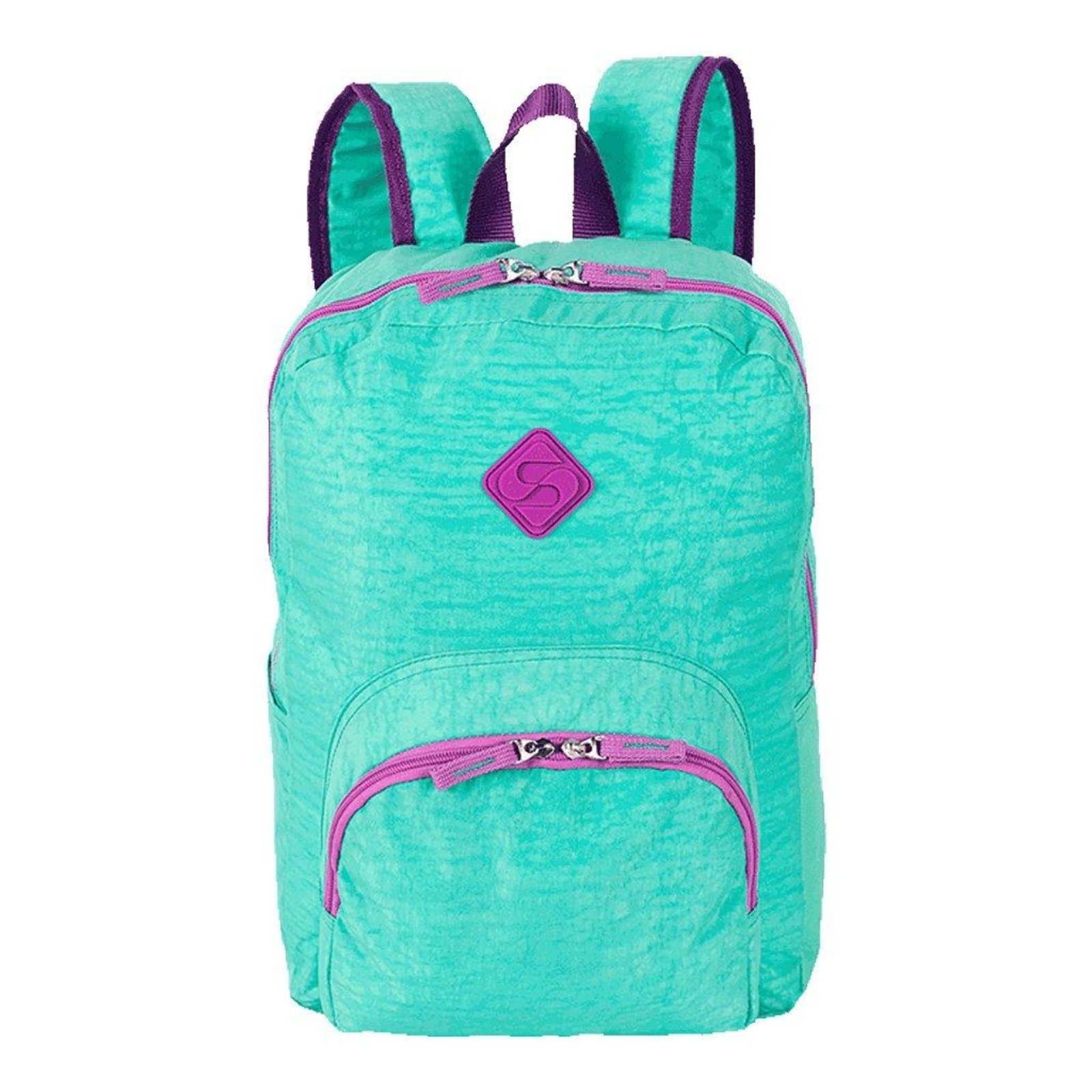 Vista 2 Infantil - Mochila Sestini Happy Crinkle 2 Turquesa e Roxo 14 Litros azul turquesa Sestini azul turquesa