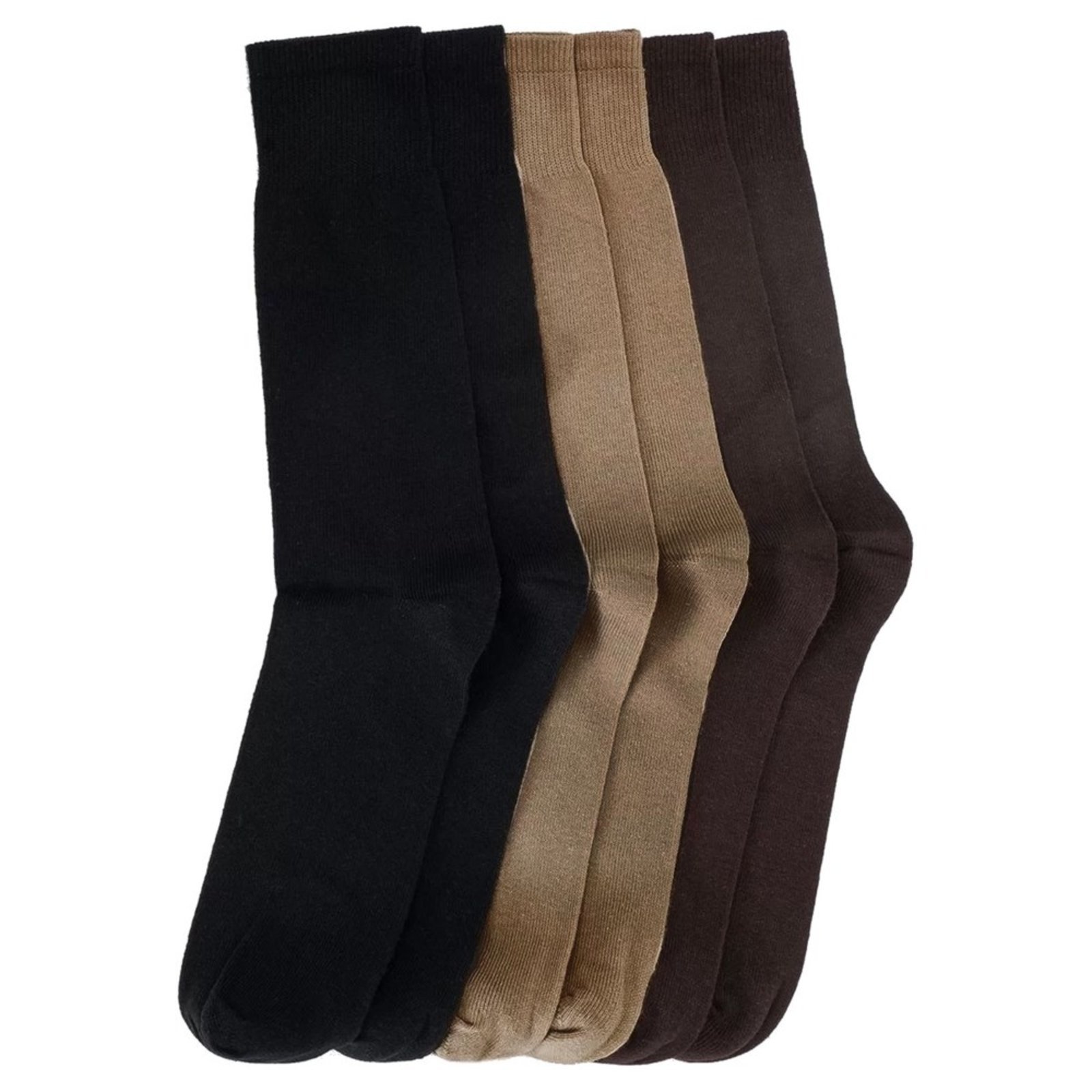 Kit 3 Pares de Meia Selene Social Cano Longo Masculina – Preto e Café