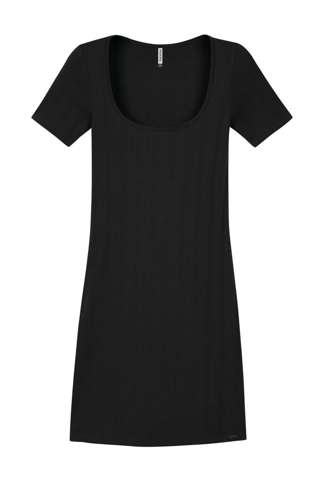 Vestido Curto Feminino Canelado Marialícia Preto