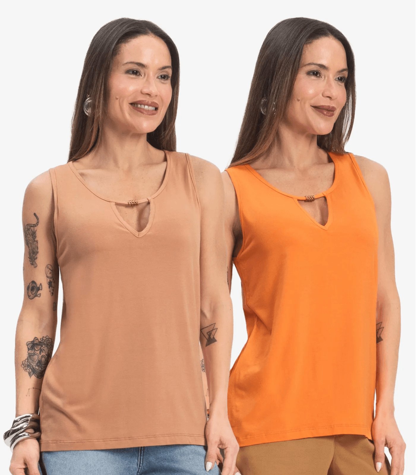 Kit 2 Blusas Femininas Lisas Infinita Cor Sortidas