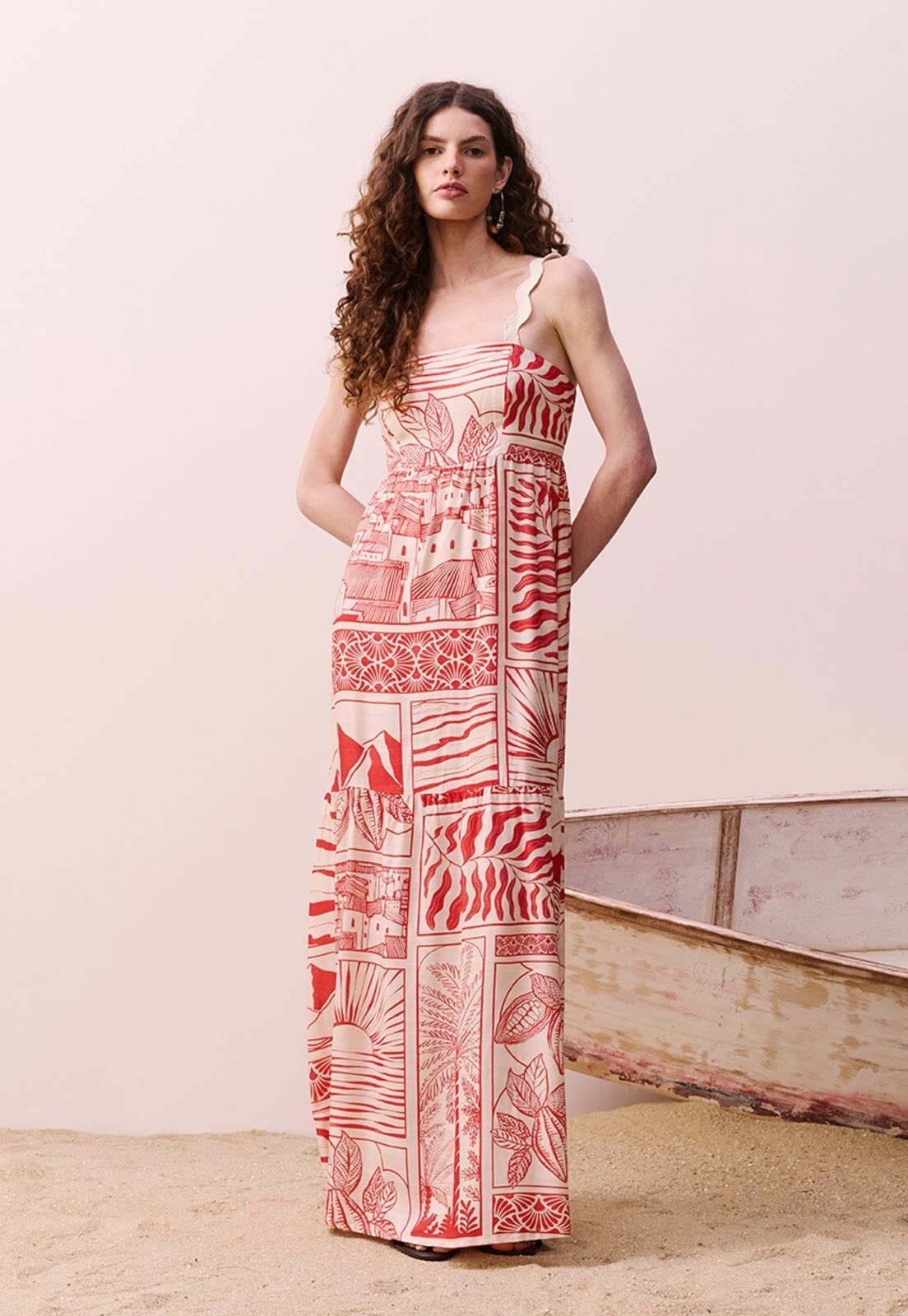 Vestido Longo Sianinha Estampado Santarém Vestido Longo Sianinha Estampado Santarém