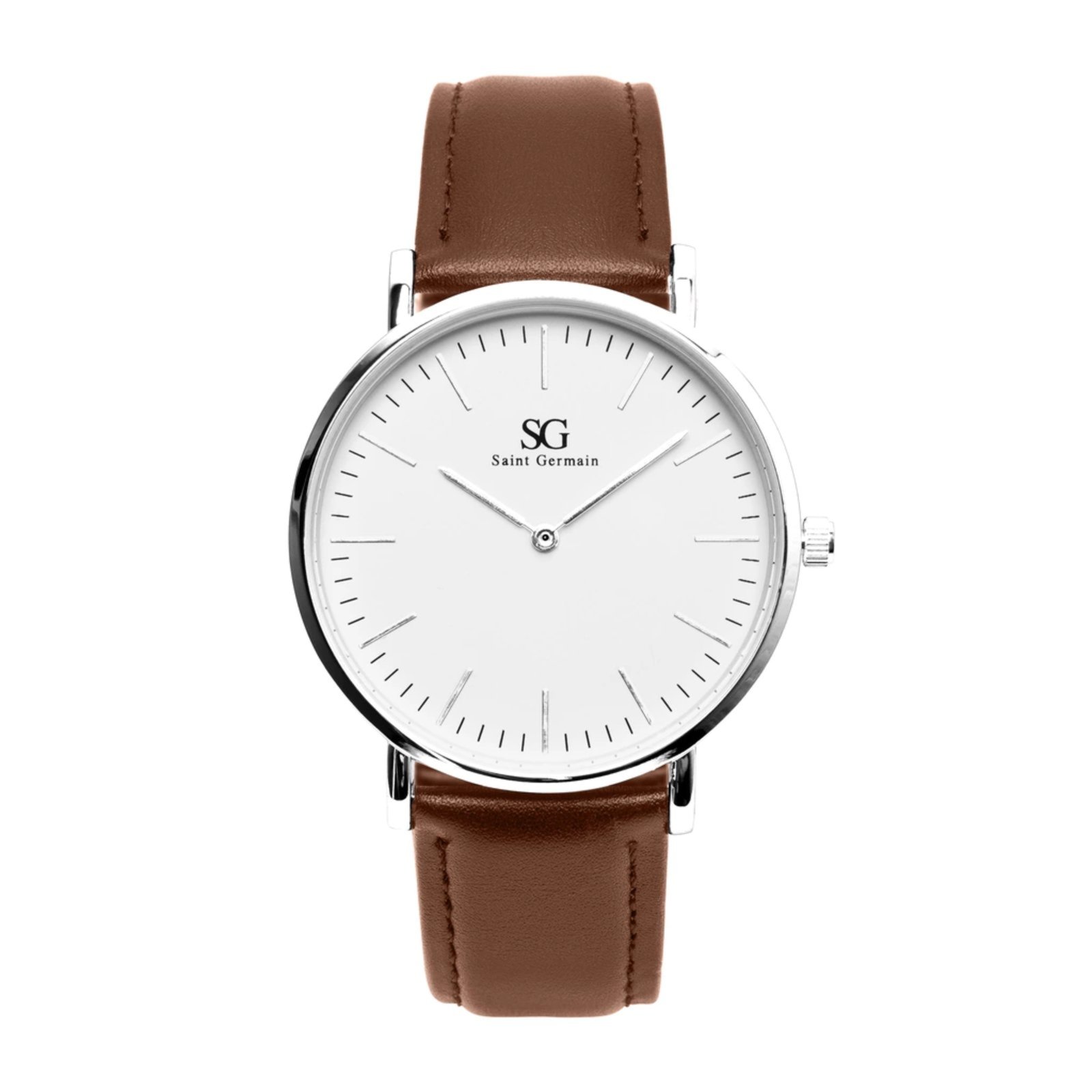 Relógio Saint Germain Bronx Silver 40mm Fundo Branco