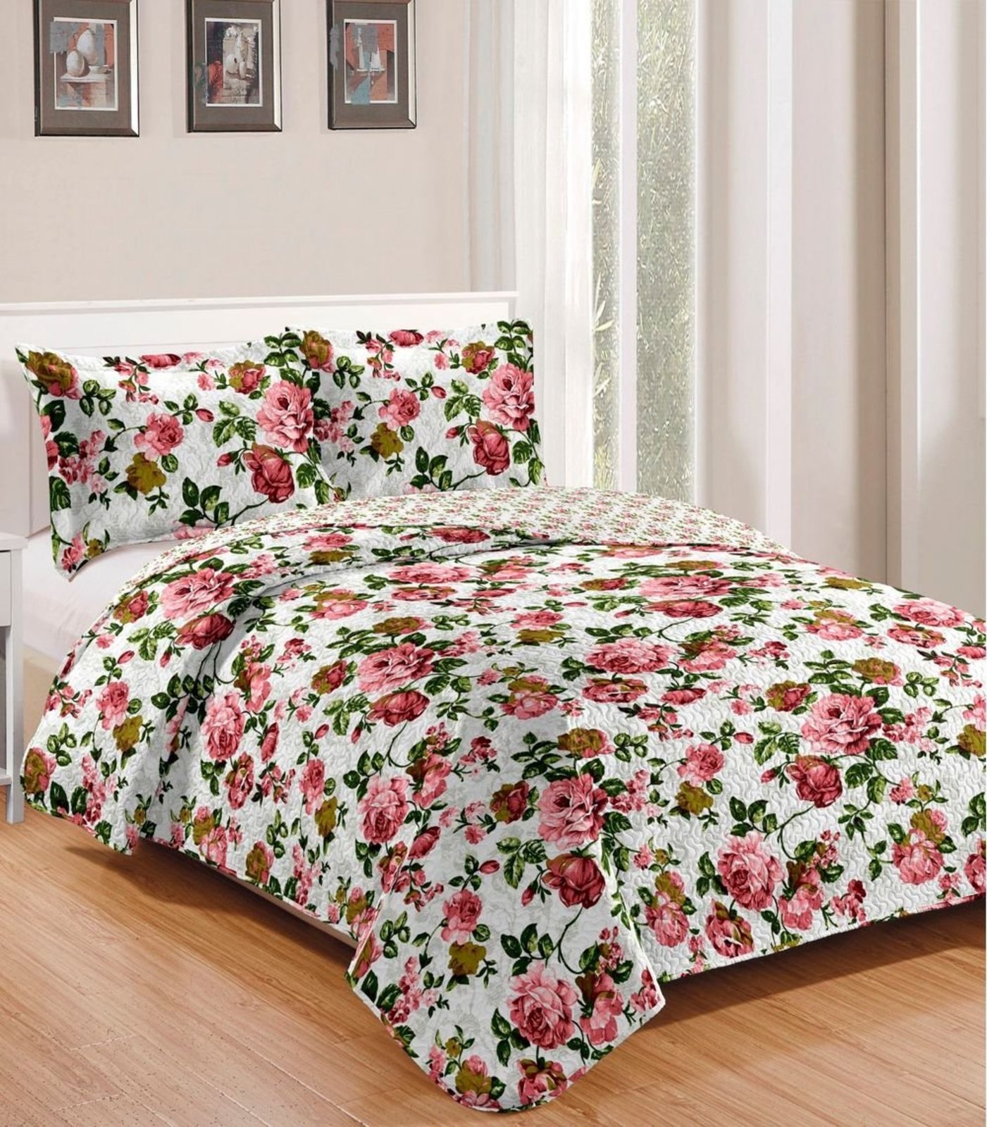 Colcha Solteiro Bouti Patchwork Microfibra Rozac Branco