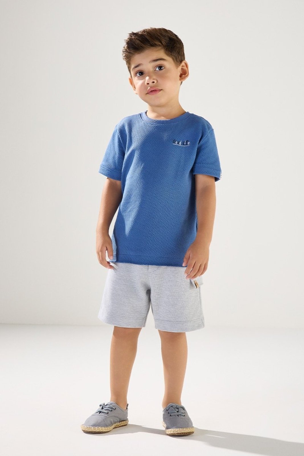 Infantil - Conjunto Camiseta Tricot e Bermuda Alfaiataria