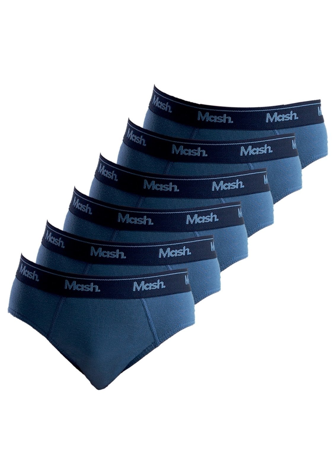 Kit com 6 Cuecas Slip Mash 193.01 Azul
