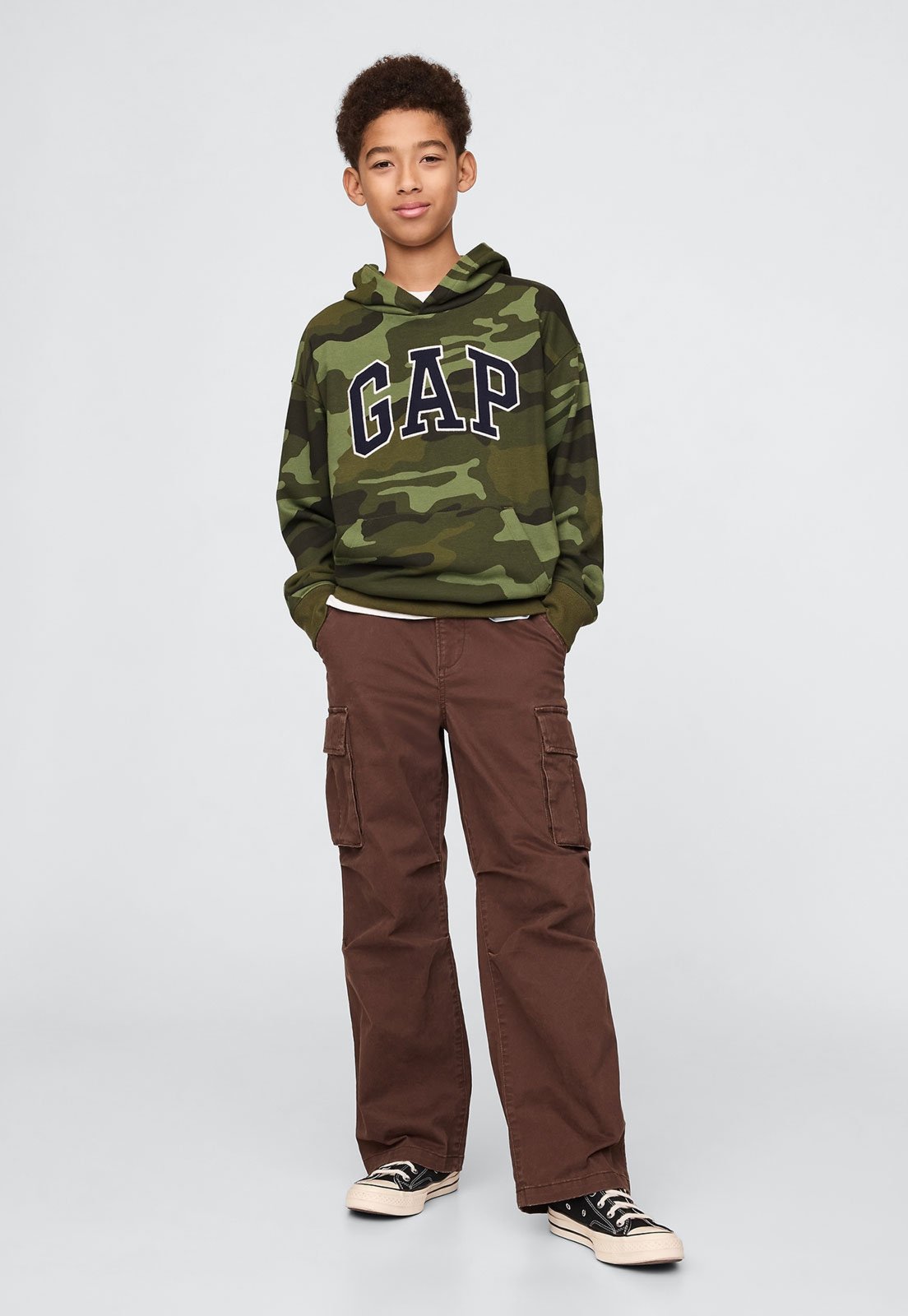 Vista 3 Infantil - Blusa de Moletom GAP Com Capuz Militar verde GAP verde