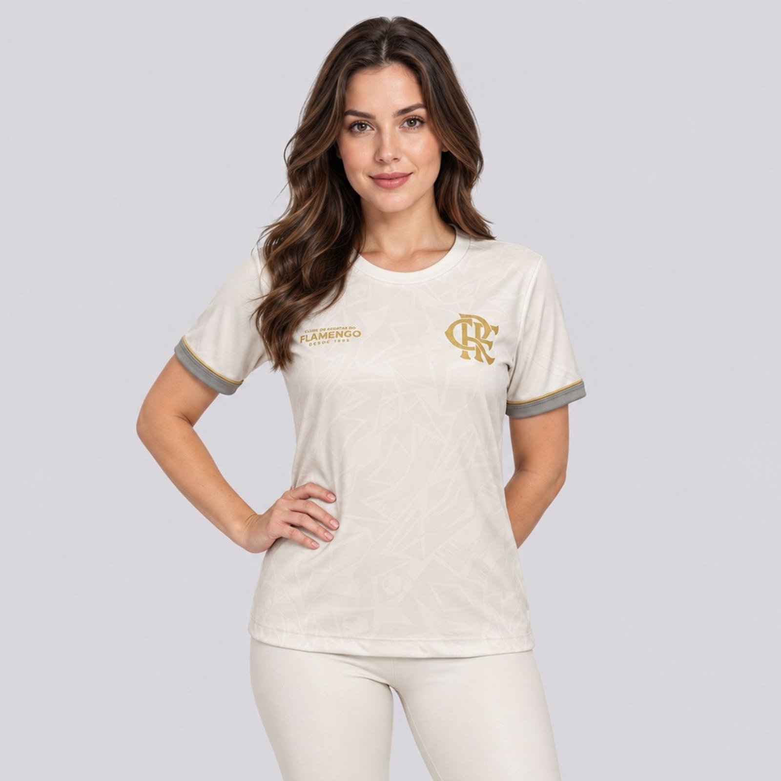 Camisa Flamengo Solares Feminina Off White