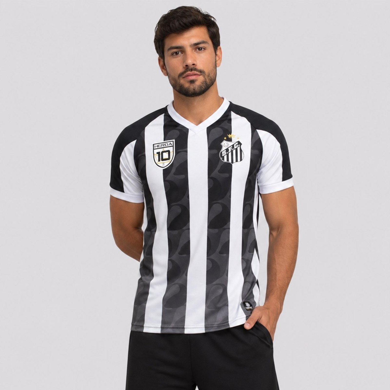 Camisa Santos Allus Branca e Preta