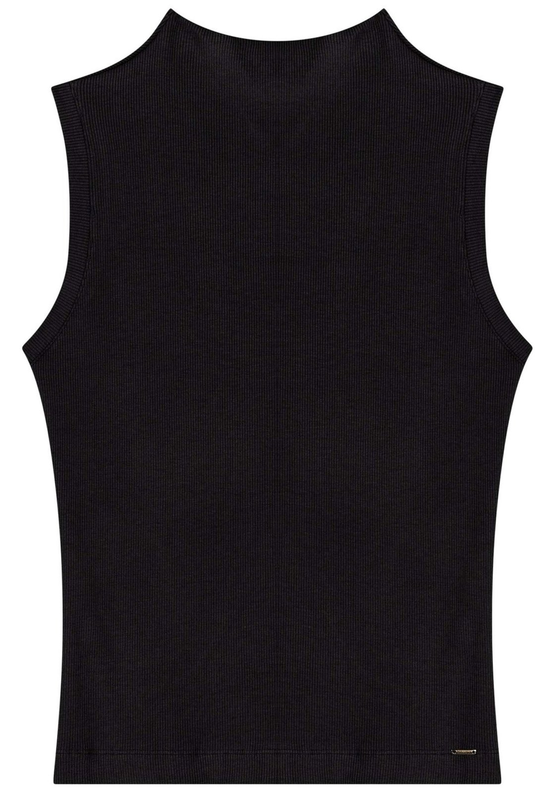 Vista 3 Blusa Sem Mangas Canelada Com Gola Alta Em Malha Lez a Lez azul Lez a Lez azul