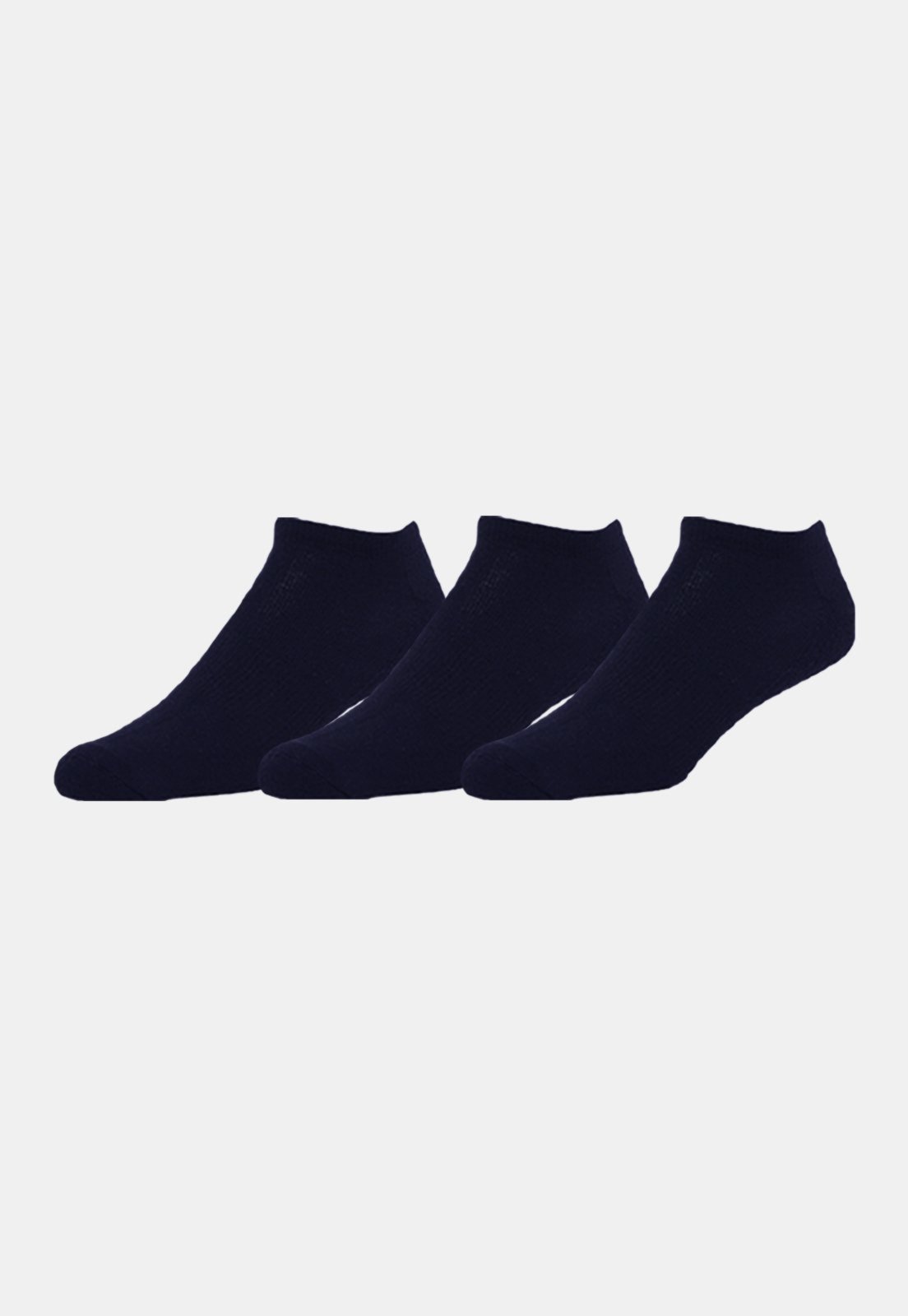 Kit 3 Pares de Meias Soquete Invisível Unissex Azul Marinho