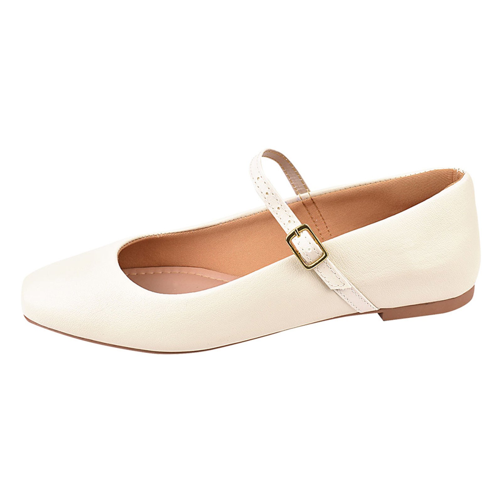 Vista 3 Sapatilha Feminina Boneca Bailarina CM Calçados Bico Quadrado Clássica Off White Monte Shoes off-white white Monte Shoes off-white white
