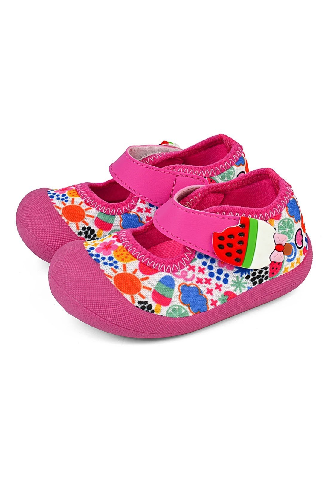 Vista 2 Infantil - Sapatinha Menina Leve Conforto Colorido/Frutinhas multicolorido multicolorido