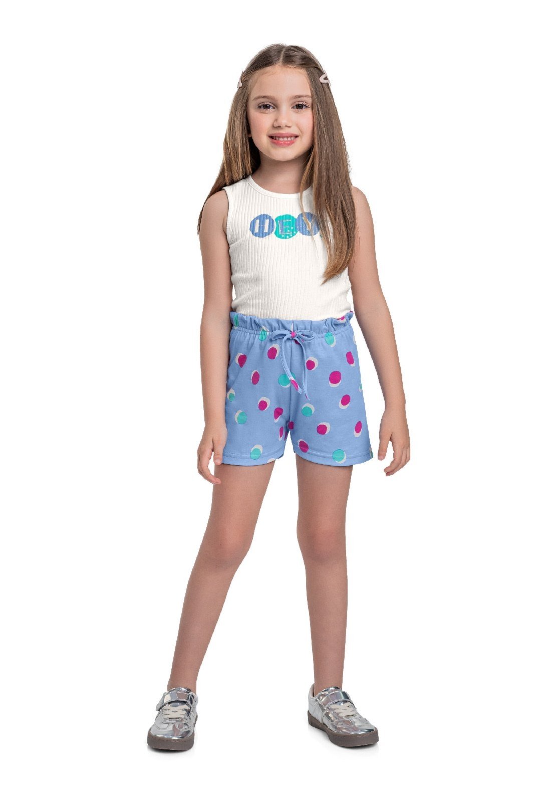Infantil – Conjunto Regata Cropped e Short Bee Loop Bege
