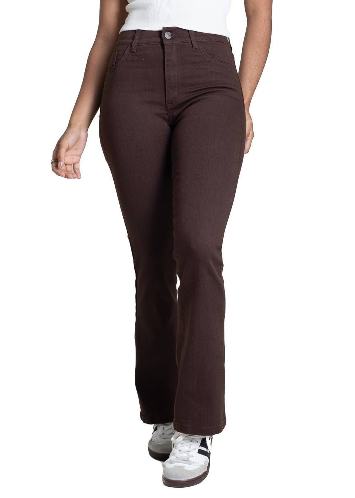 Calça Sarja Sawary Boot Cut Petit - 283094 - Marrom - Sawary