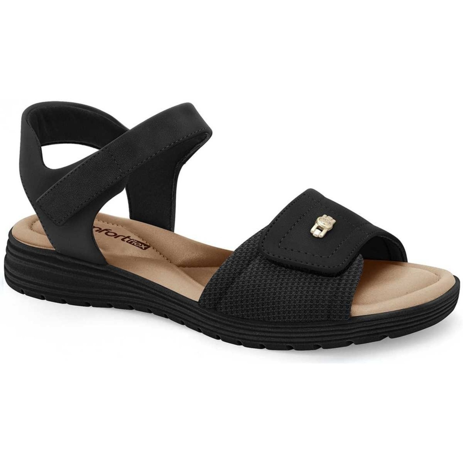 Sandália Feminina Comfortflex Salto Blocado Conforto