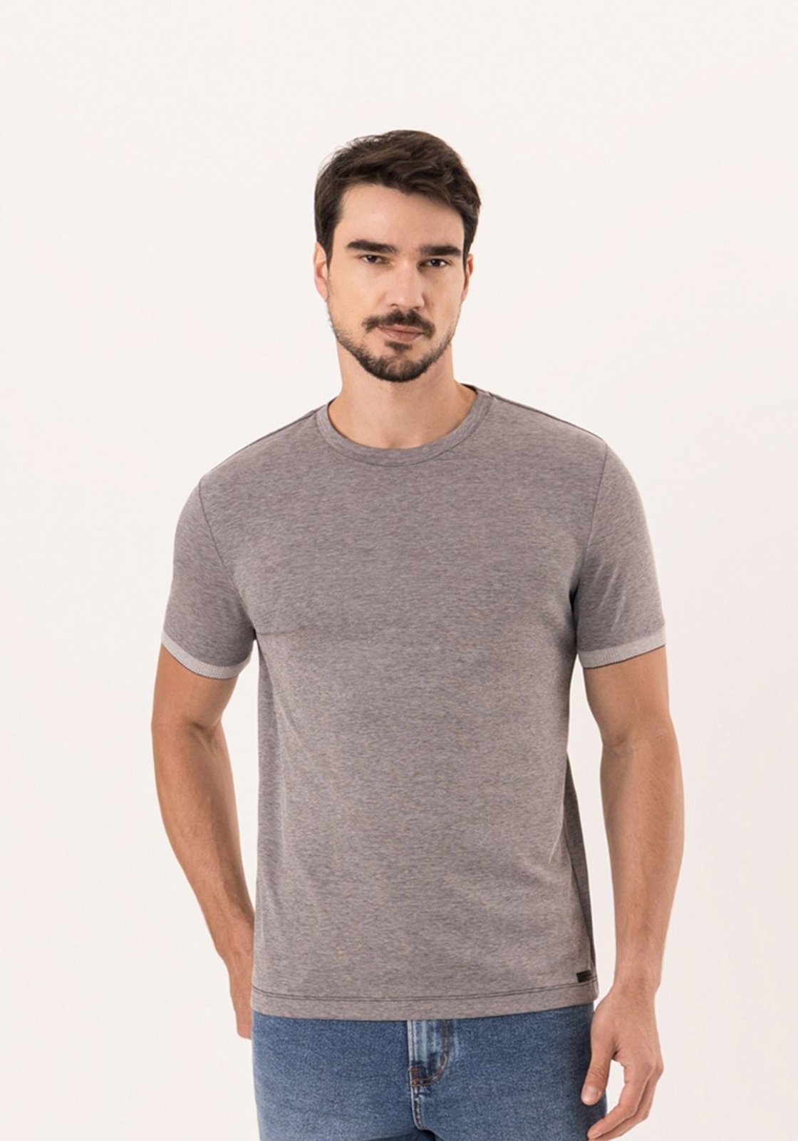 Camiseta De Mangas Curtas Em Malha Piquet