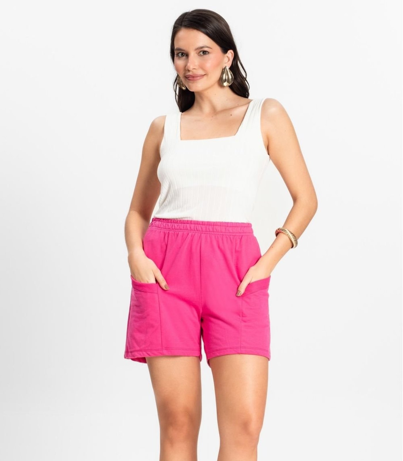 Shorts Feminino Moletinho Infinita Cor Rosa