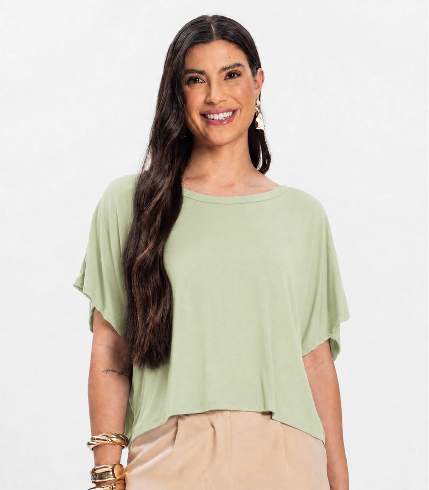 Blusa Feminina com Manga Morcego Rovitex Verde