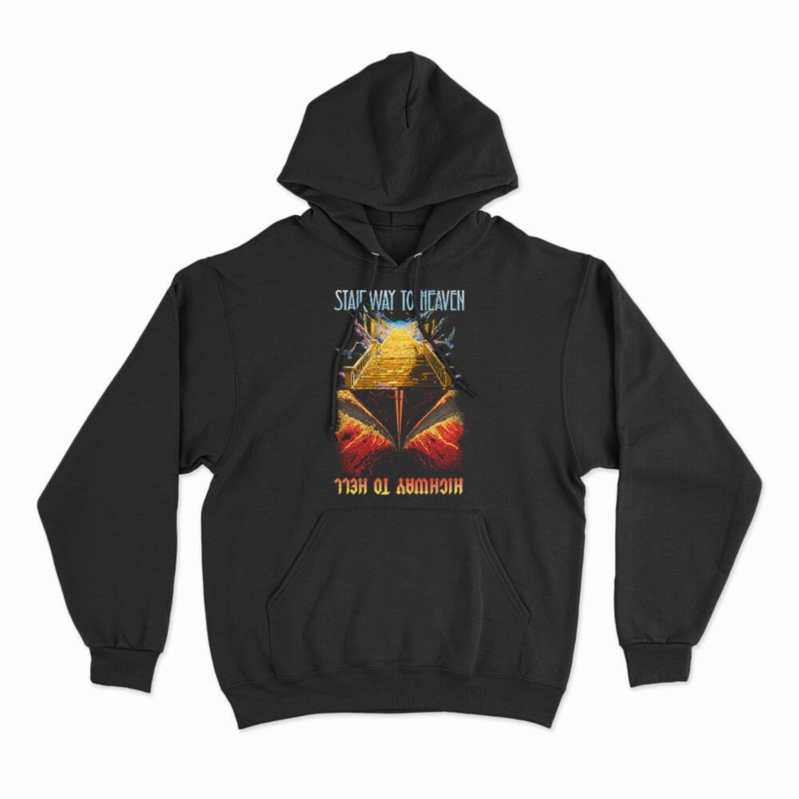 Moletom Com Capuz Stairway To Heaven Or Highway To Hell - Preto - Casual - Studio Geek