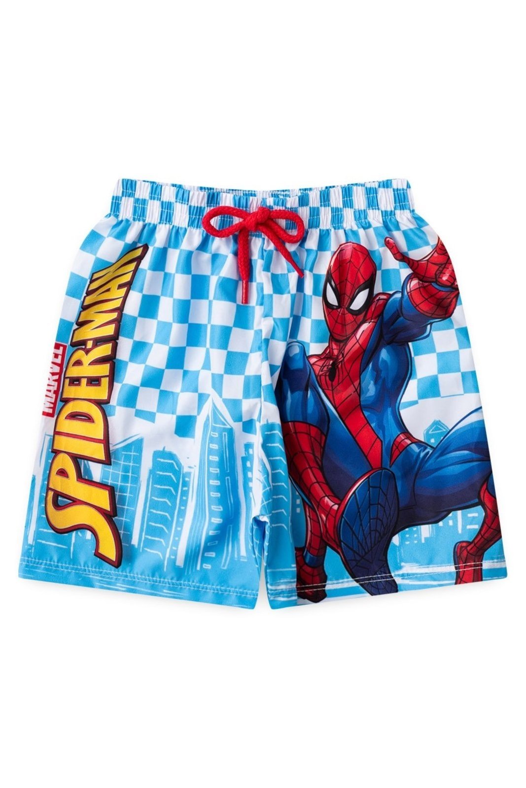 Vista 3 Infantil - Bermuda Disney Masculino Tactel Praia Homem Aranha Marvel azul Marvel azul