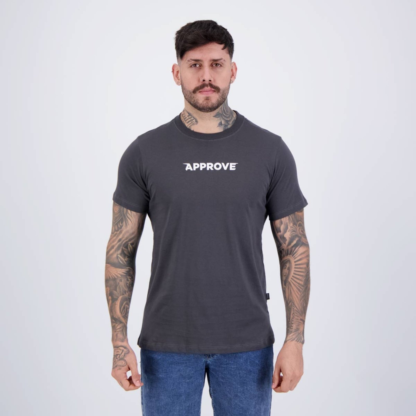 Vista 2 Camiseta Approve Bold Advance cinza Approve cinza
