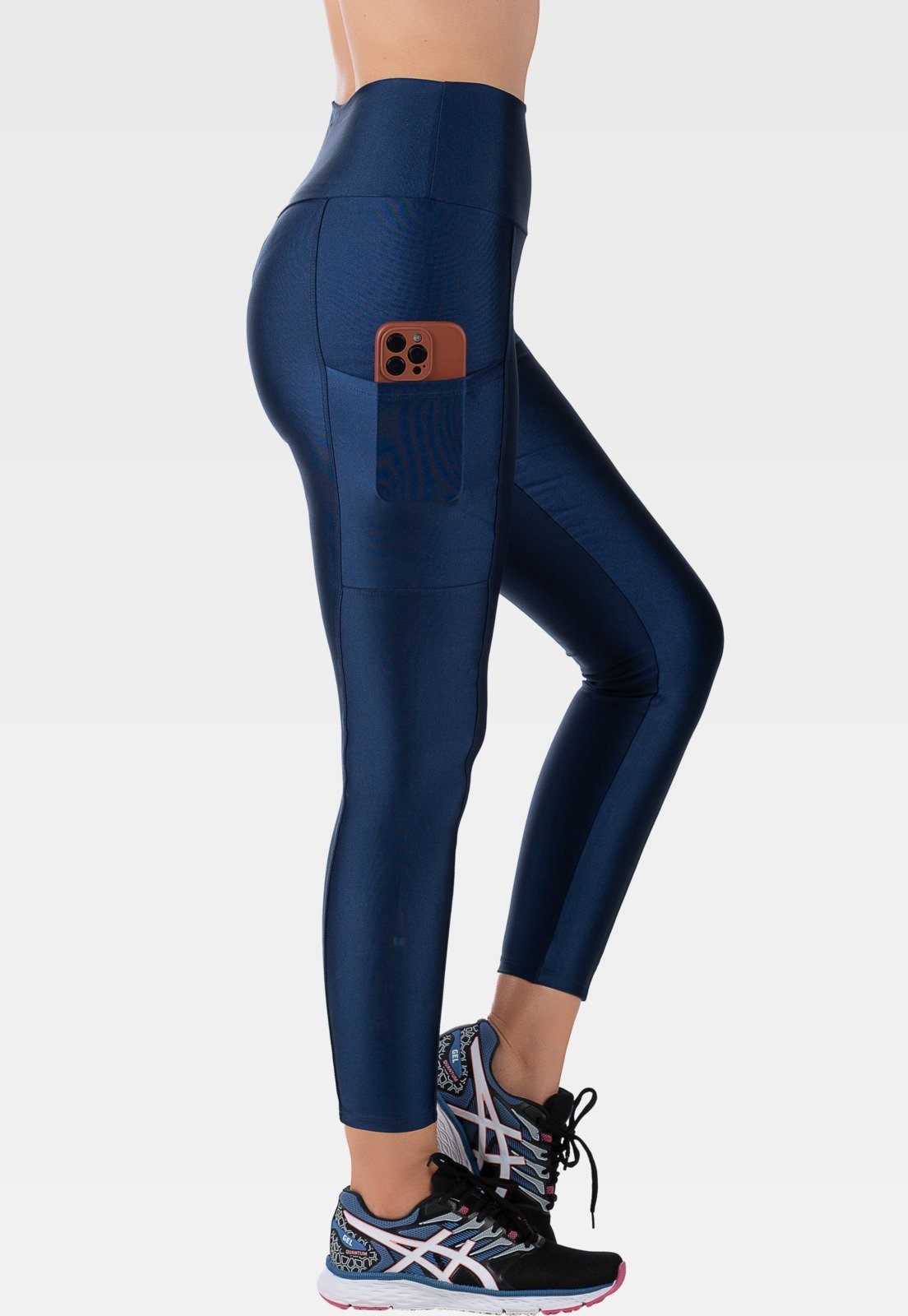 Calça Legging Fitness Cirrê Com Bolso Summer Soul Azul
