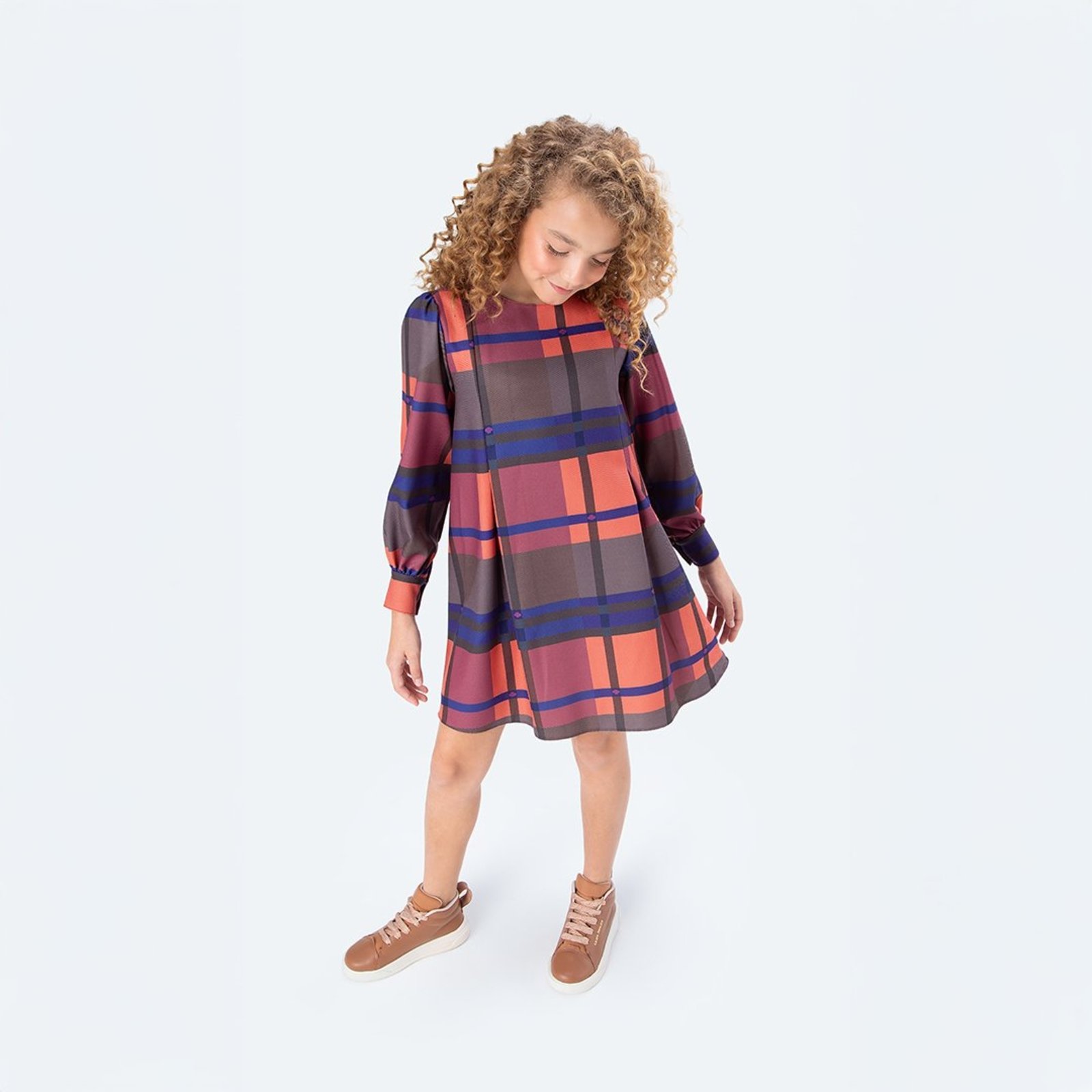 Infantil - Vestido Curto Manga Longa Alfaiataria Twill Menina Lilica Ripilica