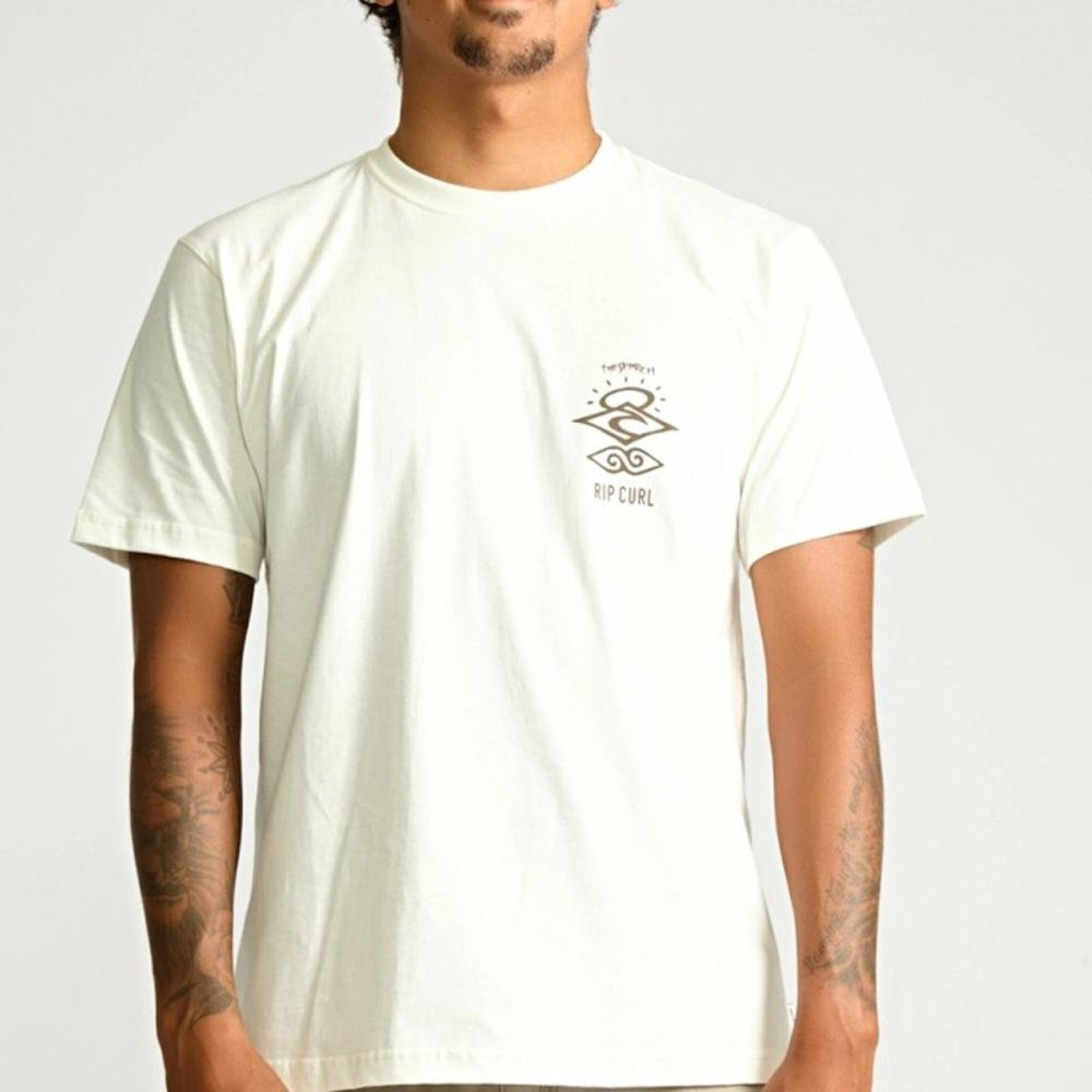 Camiseta Rip Curl Search Icon Outline SM27 Masculina Bone