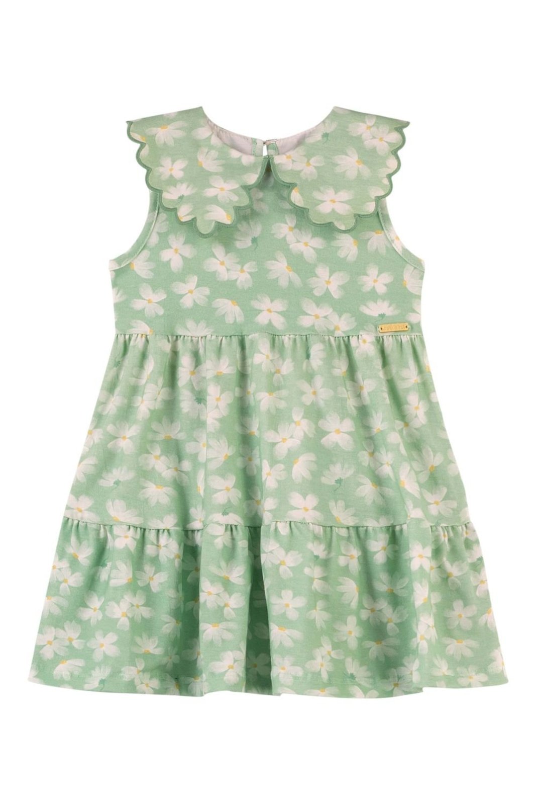 Infantil - Vestido Menina Floral Com Gola Colorittá Verde