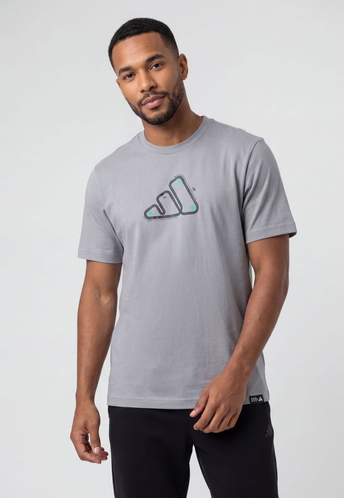 Camiseta Masculina adidas Sportswear MTS Track Cinza