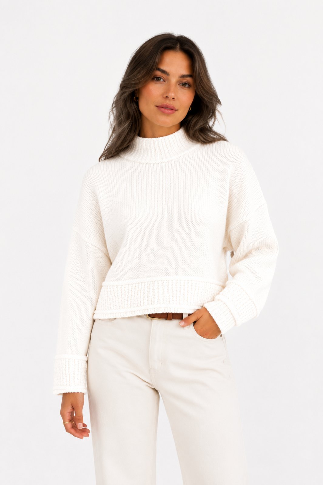 Suéter Feminino D Bell Outlet Fashion Gola Off White